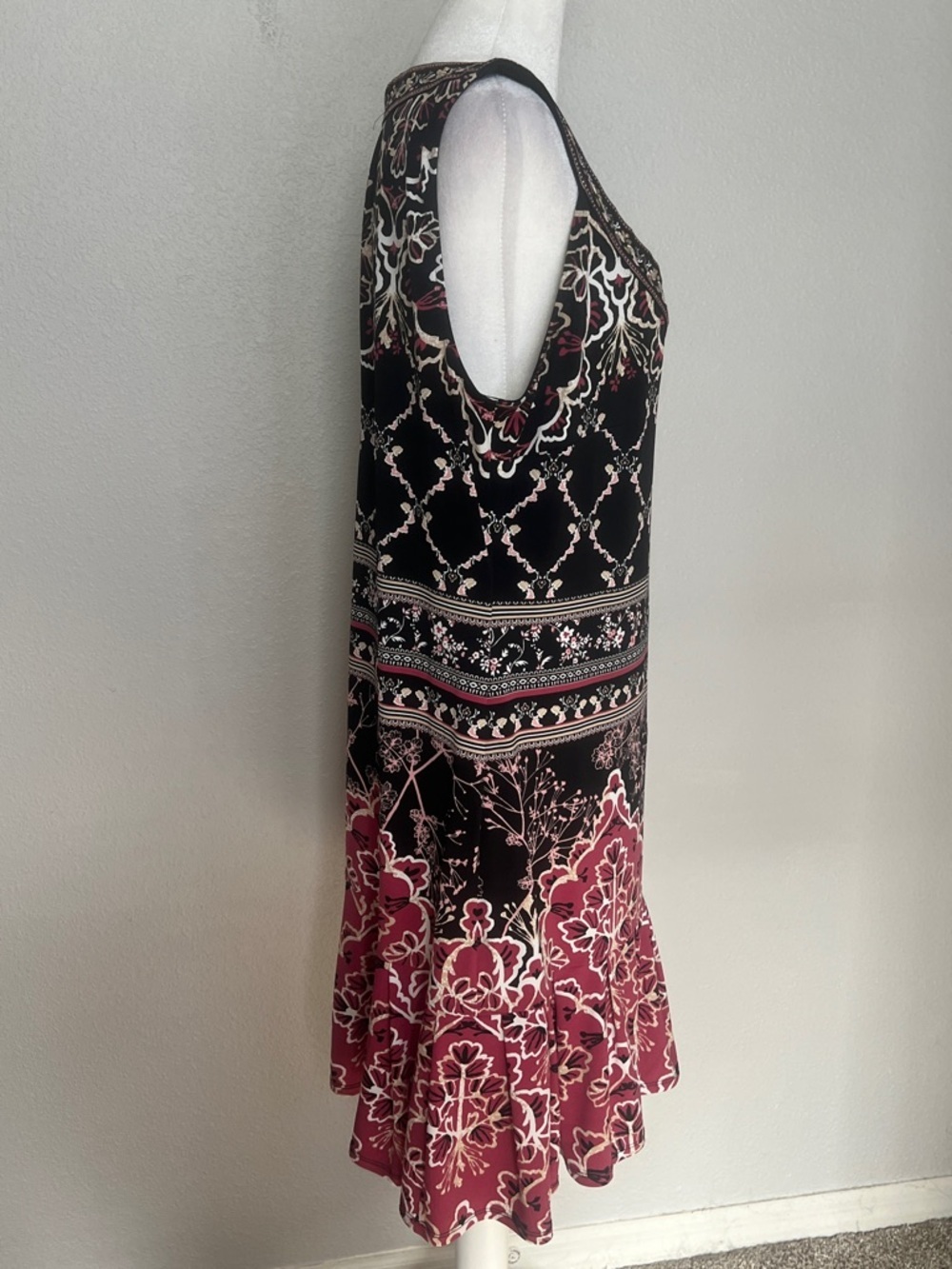 WHBM Boho Print Sleeveless Mini Dress Size Large - Picture 2 of 9